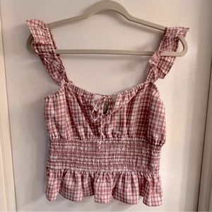 Pink Busty Gingham Tank Top